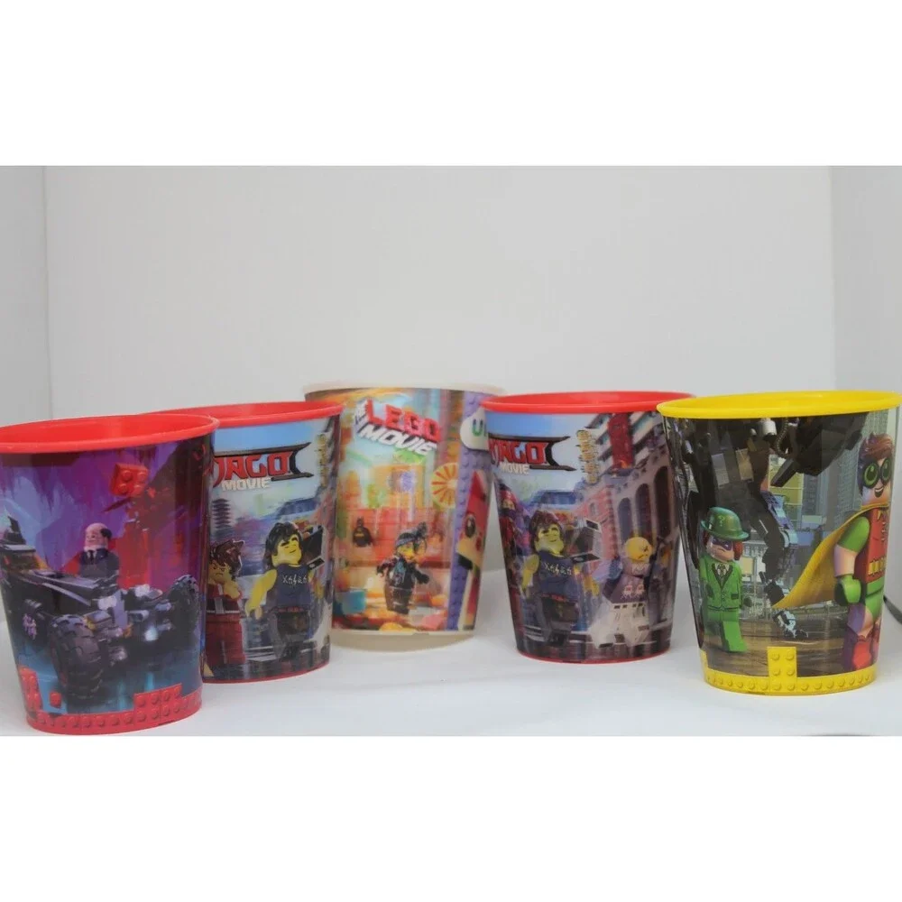 McDonald’s Lego Movie Holographic Cups 2013 Lot of 5 Ninjago, Batman, Uni kitty